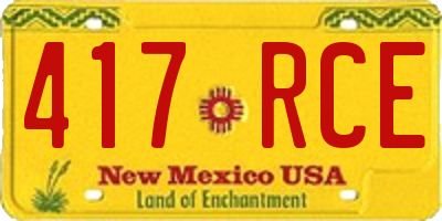NM license plate 417RCE