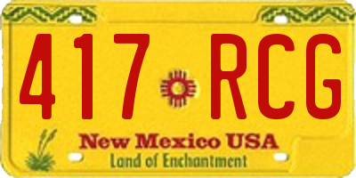 NM license plate 417RCG