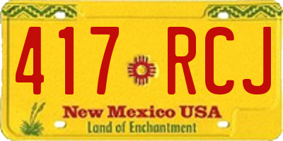 NM license plate 417RCJ
