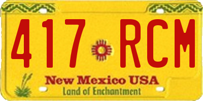 NM license plate 417RCM