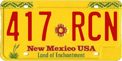 NM license plate 417RCN