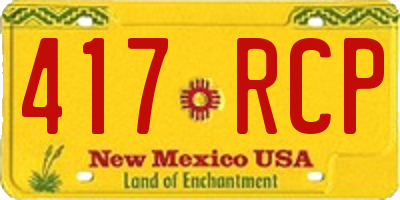 NM license plate 417RCP