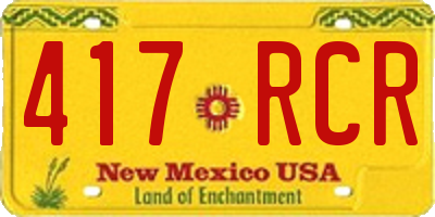 NM license plate 417RCR