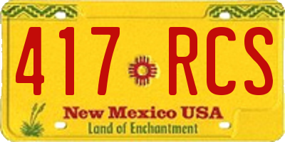 NM license plate 417RCS
