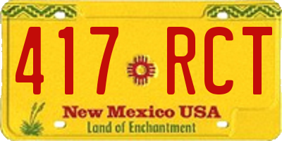 NM license plate 417RCT