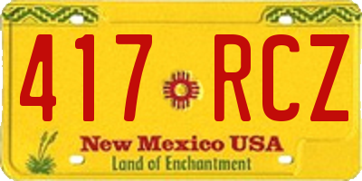 NM license plate 417RCZ