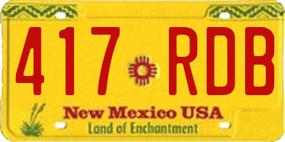NM license plate 417RDB