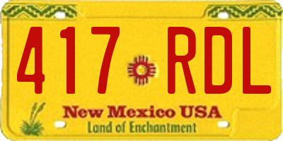 NM license plate 417RDL