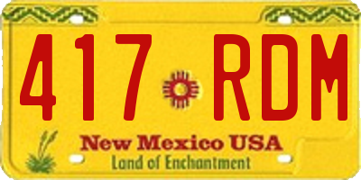 NM license plate 417RDM