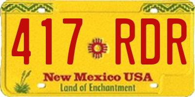 NM license plate 417RDR