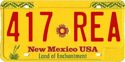NM license plate 417REA