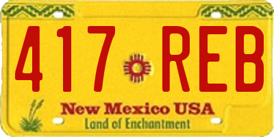 NM license plate 417REB