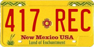 NM license plate 417REC