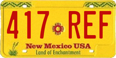 NM license plate 417REF