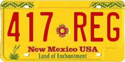 NM license plate 417REG