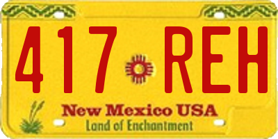 NM license plate 417REH
