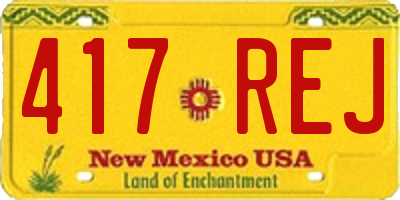 NM license plate 417REJ