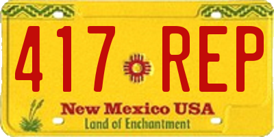 NM license plate 417REP