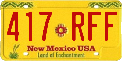 NM license plate 417RFF