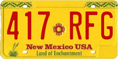 NM license plate 417RFG