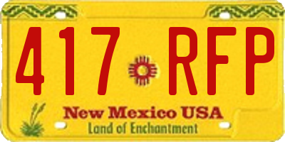 NM license plate 417RFP