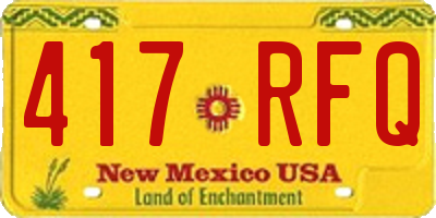 NM license plate 417RFQ