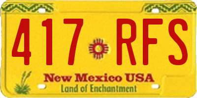 NM license plate 417RFS