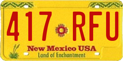 NM license plate 417RFU