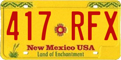 NM license plate 417RFX