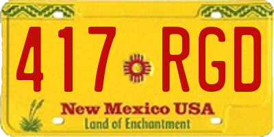 NM license plate 417RGD