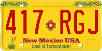 NM license plate 417RGJ