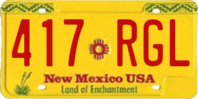 NM license plate 417RGL
