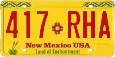 NM license plate 417RHA