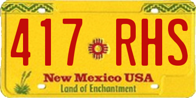 NM license plate 417RHS