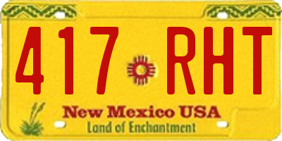 NM license plate 417RHT