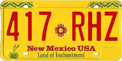 NM license plate 417RHZ
