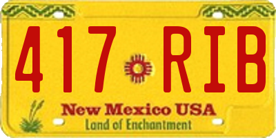 NM license plate 417RIB