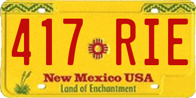 NM license plate 417RIE