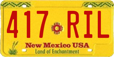 NM license plate 417RIL