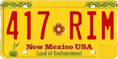 NM license plate 417RIM