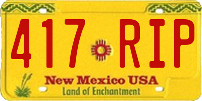 NM license plate 417RIP