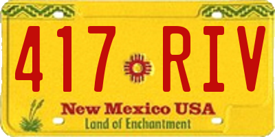 NM license plate 417RIV