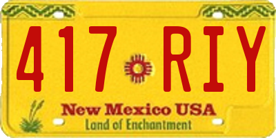 NM license plate 417RIY
