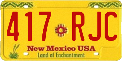 NM license plate 417RJC