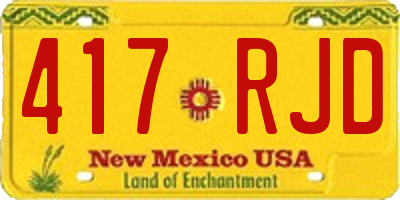 NM license plate 417RJD