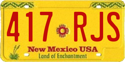 NM license plate 417RJS
