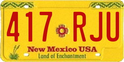 NM license plate 417RJU
