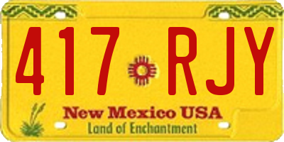 NM license plate 417RJY