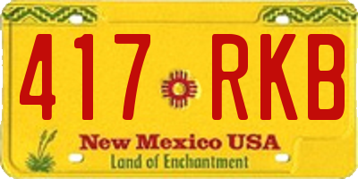 NM license plate 417RKB