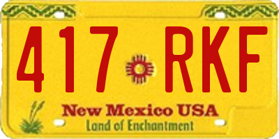 NM license plate 417RKF